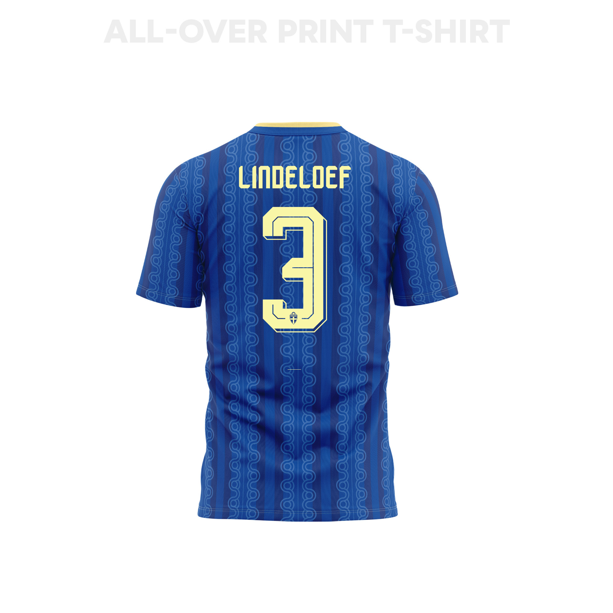 Victor Lindeloef 3 Youth Sweden 2026 Away 3D T-shirt Fully Printed – Blue - Jersey Teams