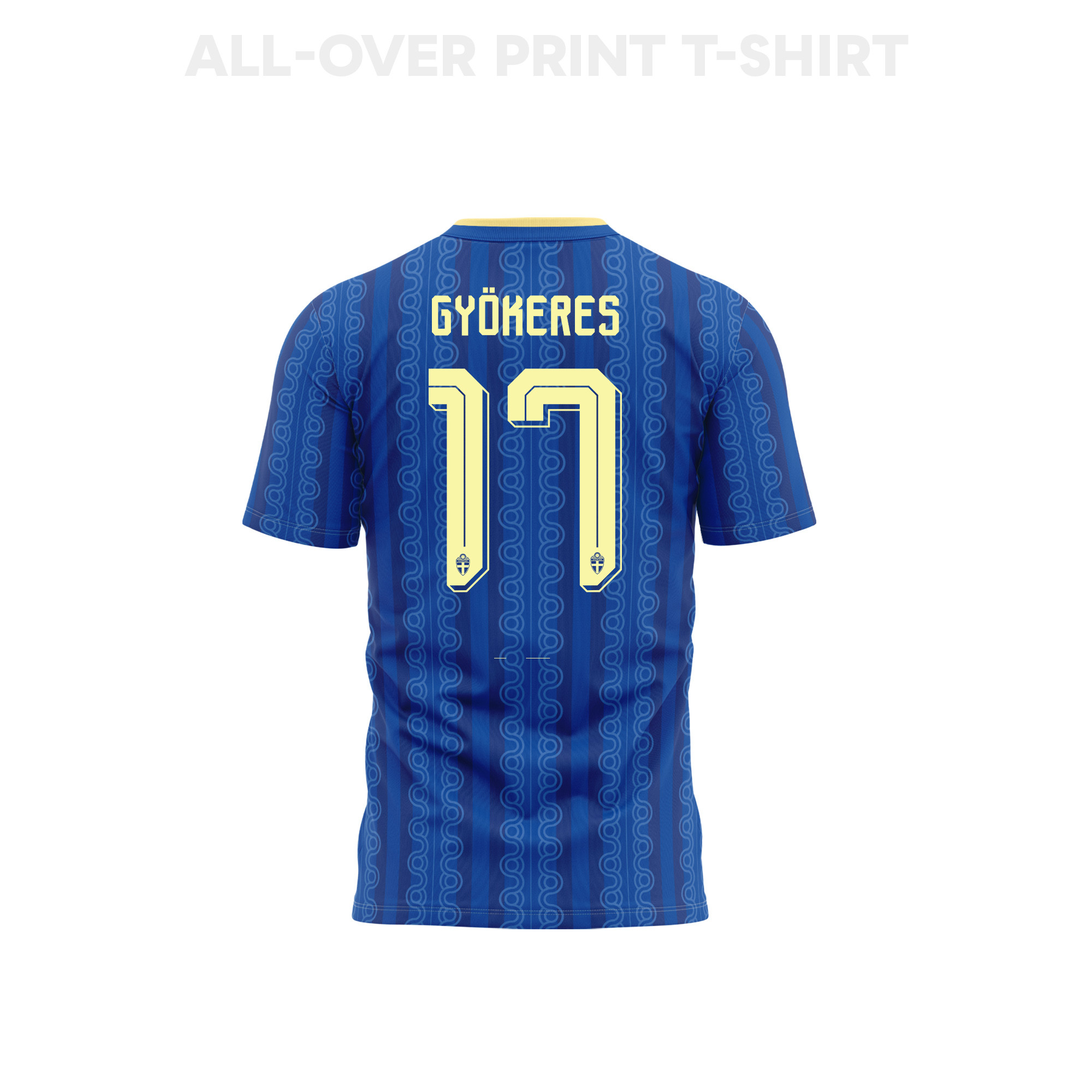 Viktor Gyoekeres 17 Sweden 2026 Away 3D T-Shirt Fully Printed – Unisex, Blue - Jersey Teams
