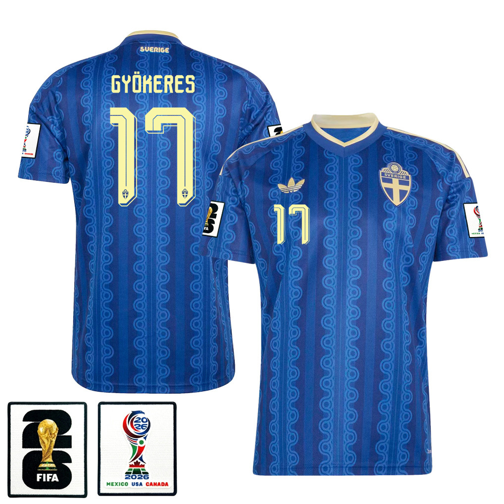 Viktor Gyoekeres 17 Sweden National Team 2026 Away Jersey - Blue, Men - Jersey Teams