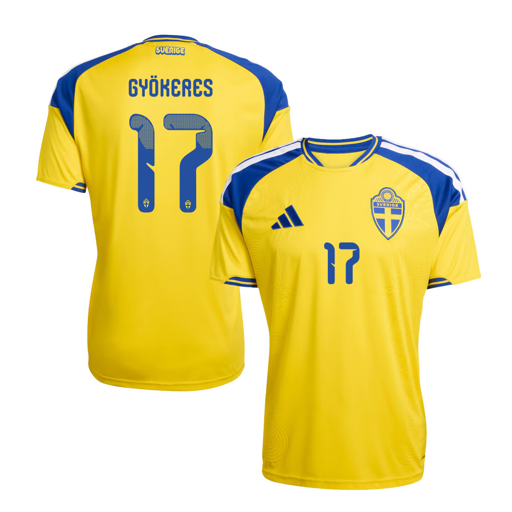 Viktor Gyoekeres 17 Sweden National Team 2026 Home Jersey - Yellow, Men - Jersey Teams