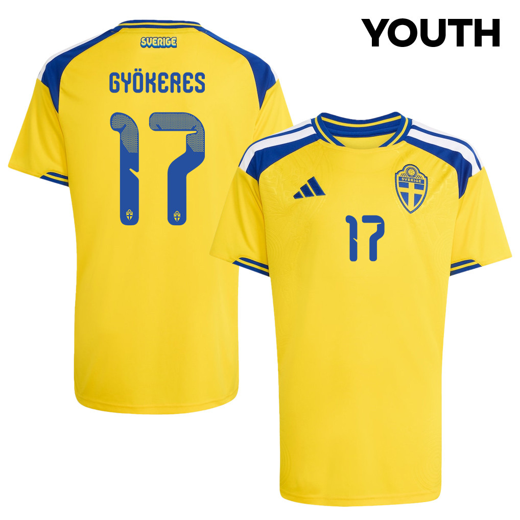Viktor Gyoekeres 17 Youth Sweden National Team 2026 Home Jersey - Yellow - Jersey Teams