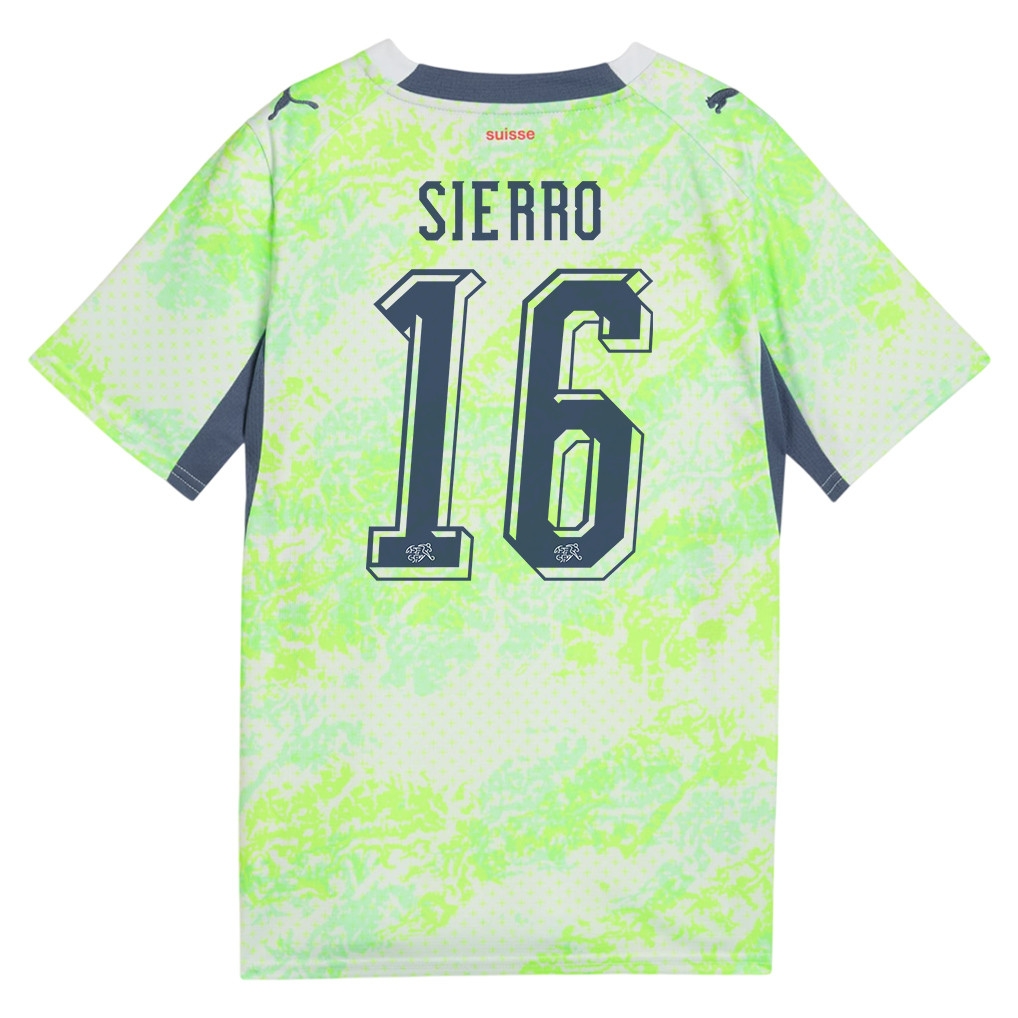 Vincent Sierro 16 Youth Switzerland National Team 2026 Away Jersey - Green - Jersey Teams