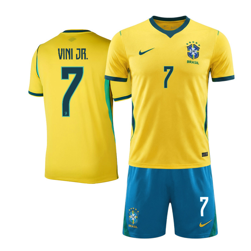 VinÃcius Júnior 7 Brazil 2026 Home Men Jersey & Shorts Set – Yellow - Jersey Teams