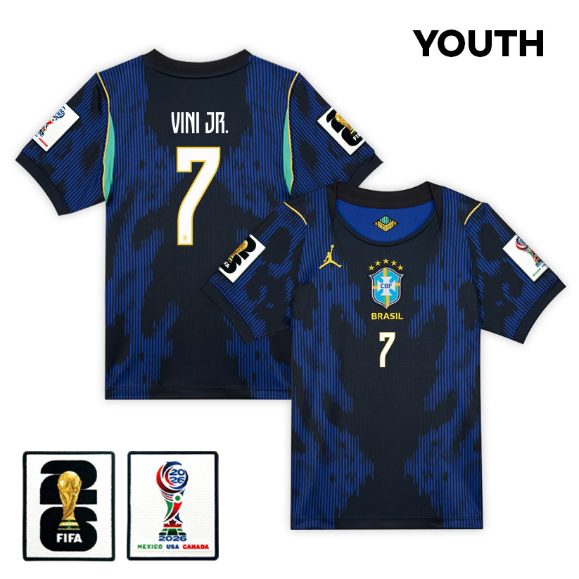 Vinícius Júnior 7 Brazil National Team 2026 Youth Away Jersey – Blue – Jersey Teams