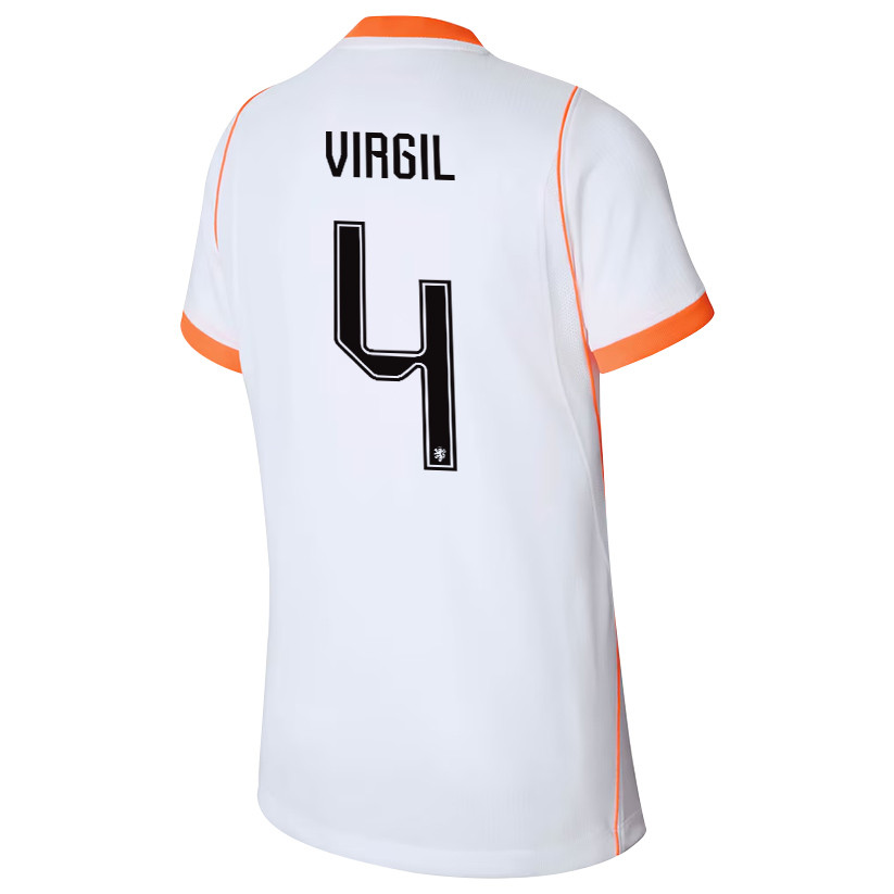 Virgil van Dijk 4 Youth Netherlands National Team 2026 Away Jersey - White - Jersey Teams
