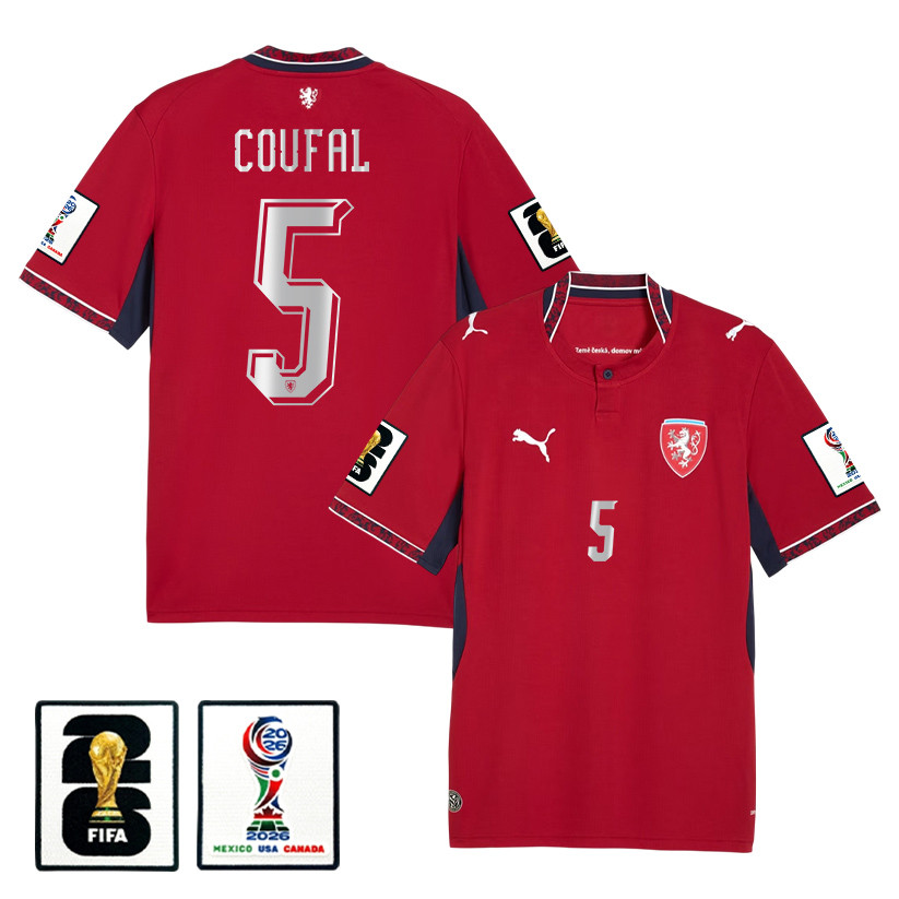 Vladimir Coufal 5 Czech Republic National Team 2026 Home Jersey - Red, Men - Jersey Teams