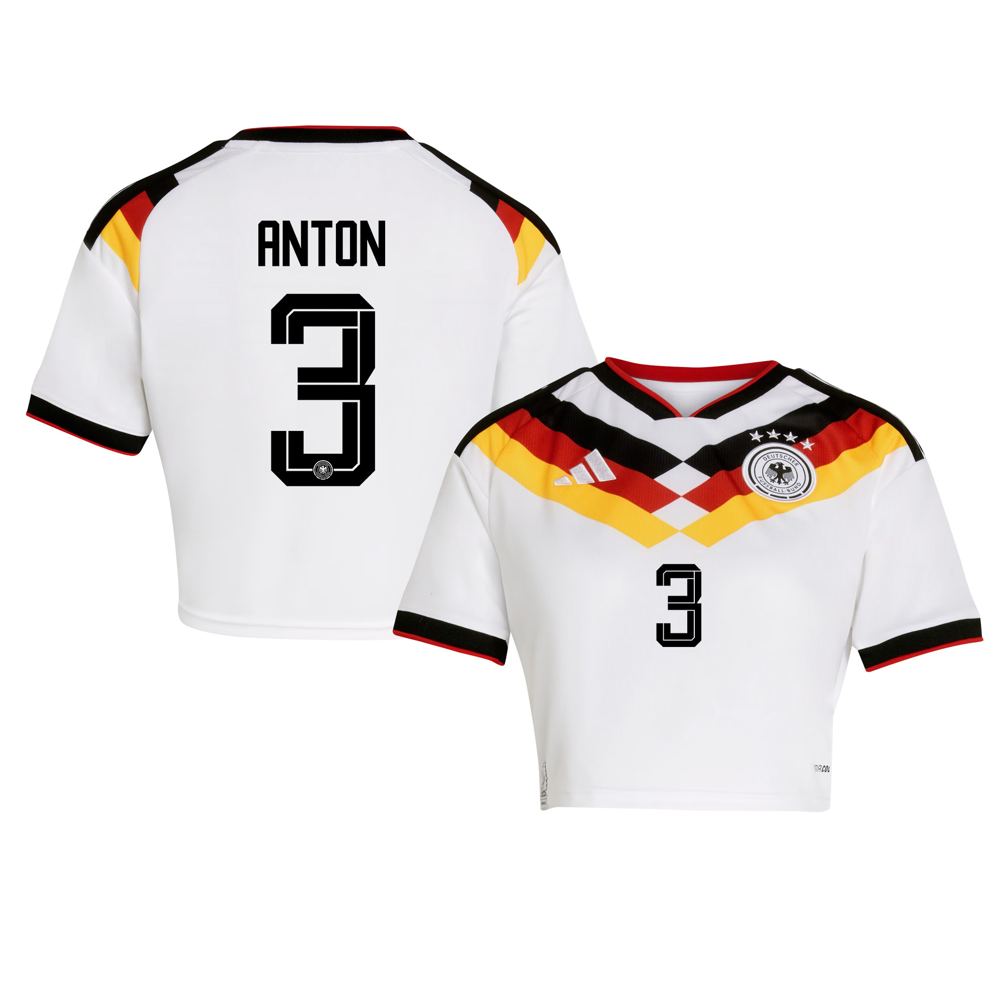 Waldemar Anton 3 Germany 2026 Home Women’s Cropped Jersey - White - Jersey Teams