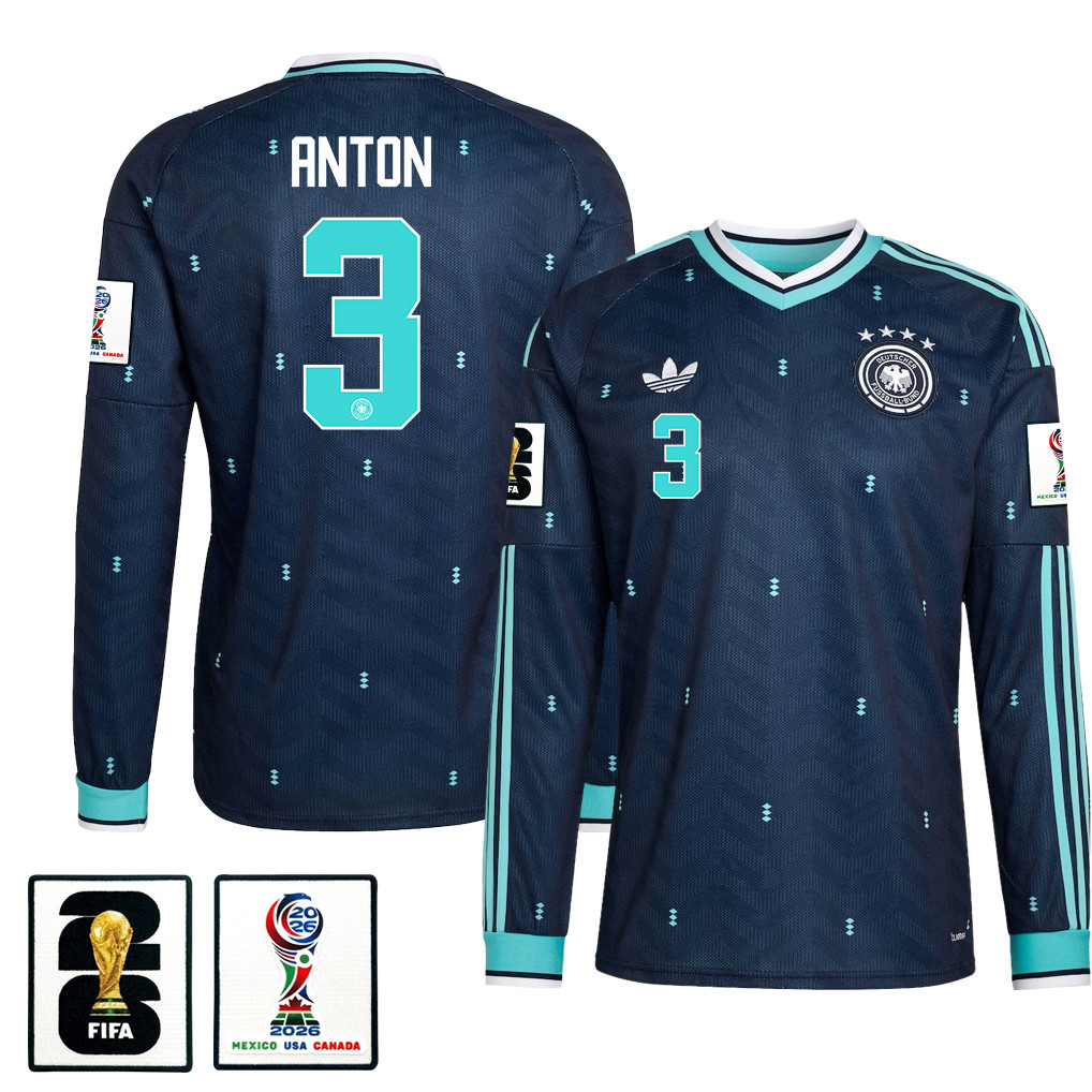 Waldemar Anton 3 Germany National Team 2026 Away Long Sleeve Jersey – Navy – Jersey Teams