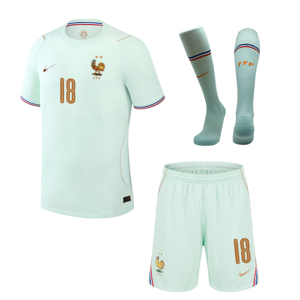 Warren Zaïre-Emery 18 France 2026 Away Men Kit Set – Green - Jersey Teams