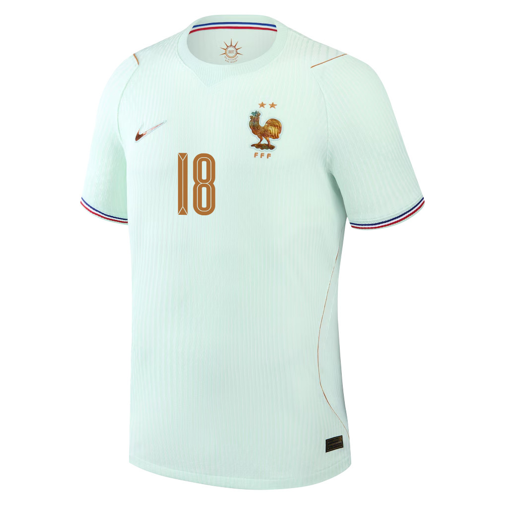 Warren Zaïre-Emery 18 France National Team 2026 Away Jersey – Green, Men – Jersey Teams