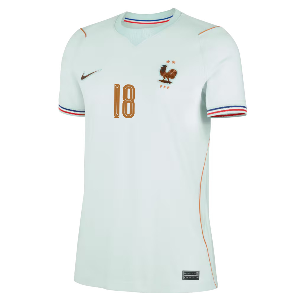 Warren Zaïre-Emery 18 France National Team 2026 Women's Away Jersey - Green - Jersey Teams