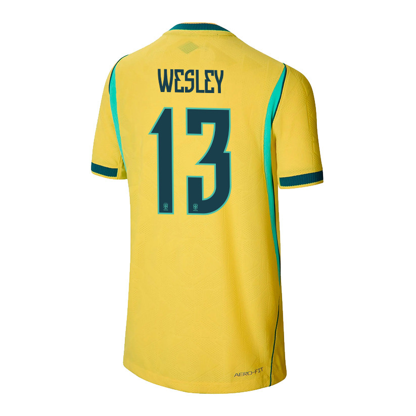 Wesley França 13 Youth Brazil National Team 2026 Home Jersey - Yellow - Jersey Teams