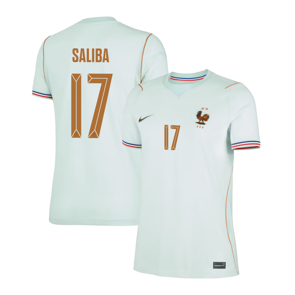 William Saliba 17 France National Team 2026 Women's Away Jersey - Green - Jersey Teams