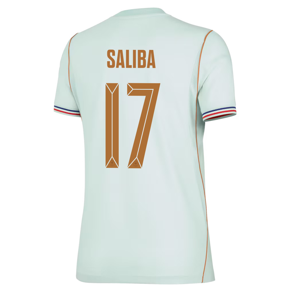 William Saliba 17 France National Team 2026 Women's Away Jersey - Green - Jersey Teams