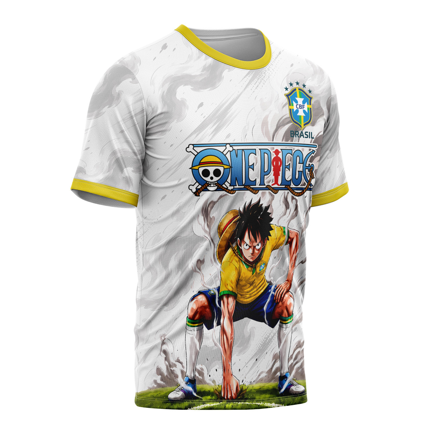 World Cup 2026 Brazil x OP Luffy Gear 2 Smokey All Over Print Jersey – Jersey Teams