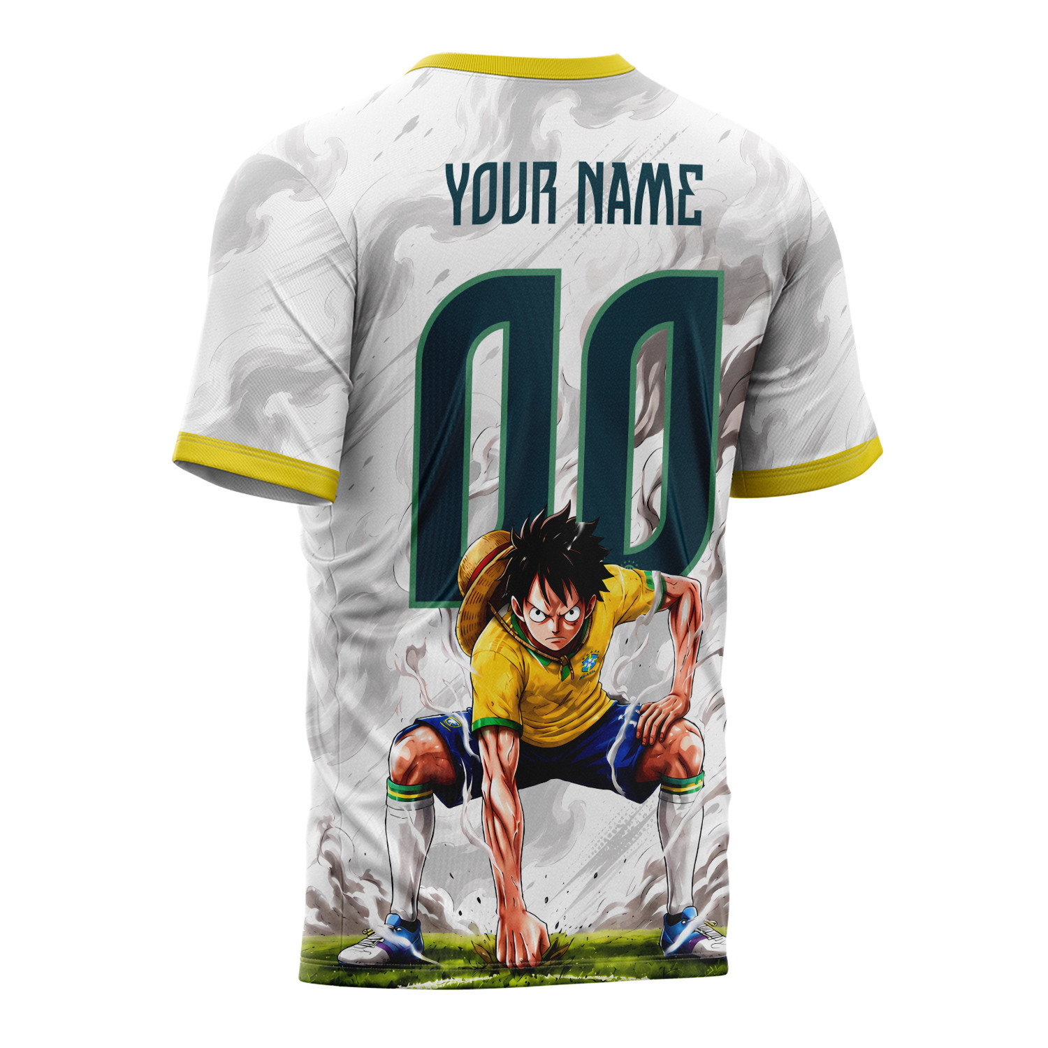World Cup 2026 Brazil x OP Luffy Gear 2 Smokey All Over Print Jersey - Jersey Teams