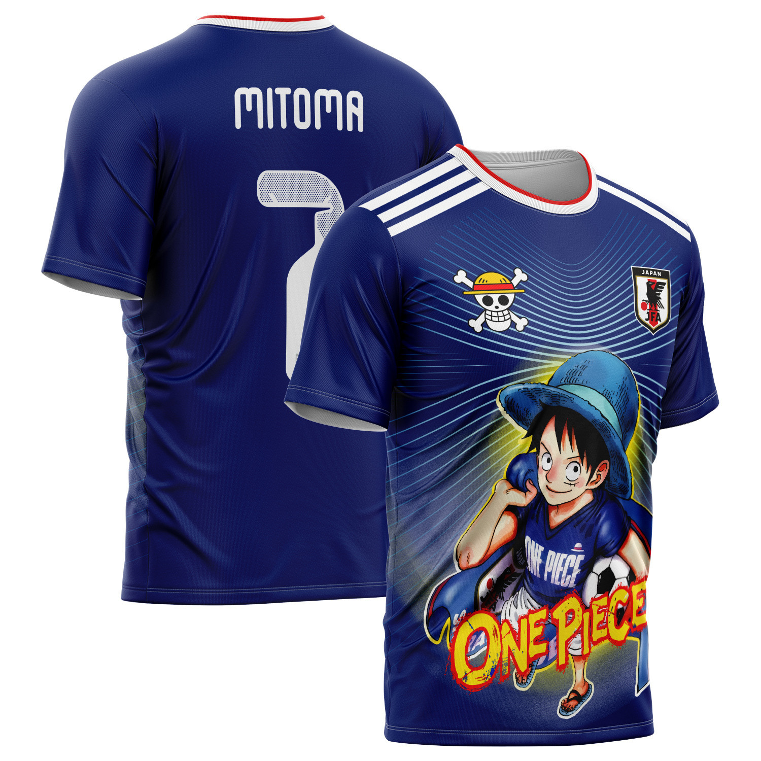 World Cup 2026 Japan Kaoru Mitoma #7 x OP Luffy Aura All Over Print Jersey - Jersey Teams