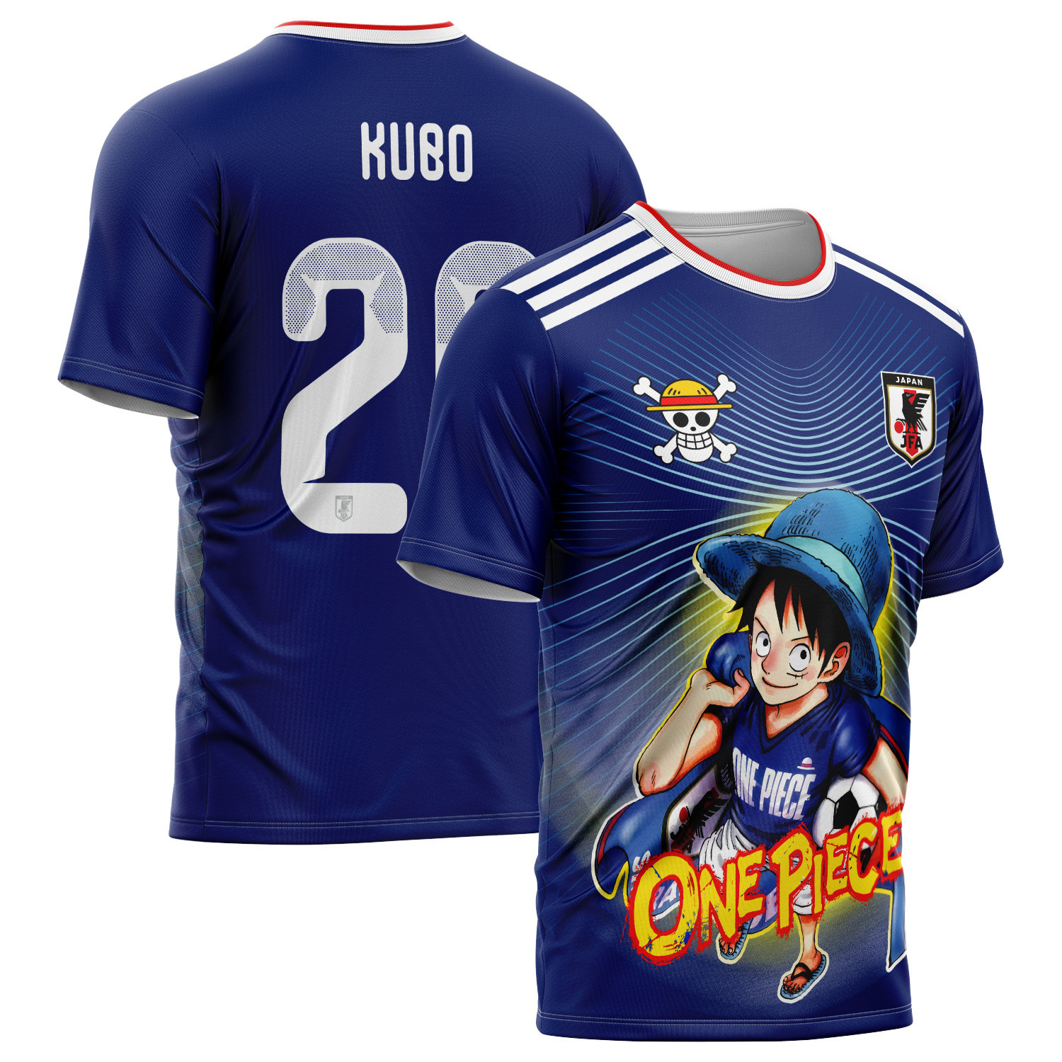 World Cup 2026 Japan Takefusa Kubo #20 x OP Luffy Aura All Over Print Jersey - Jersey Teams