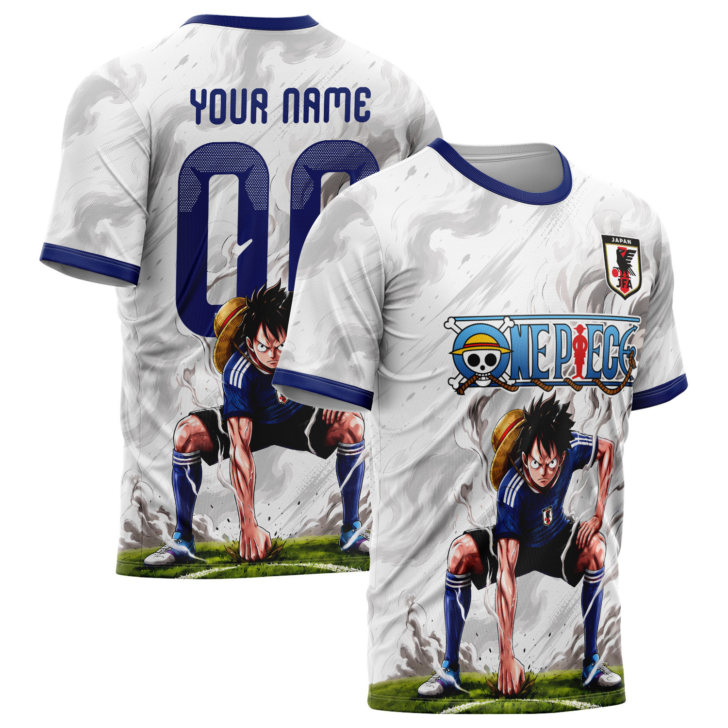 World Cup 2026 Japan x OP Luffy Gear 2 Smokey All Over Print Jersey - Jersey Teams