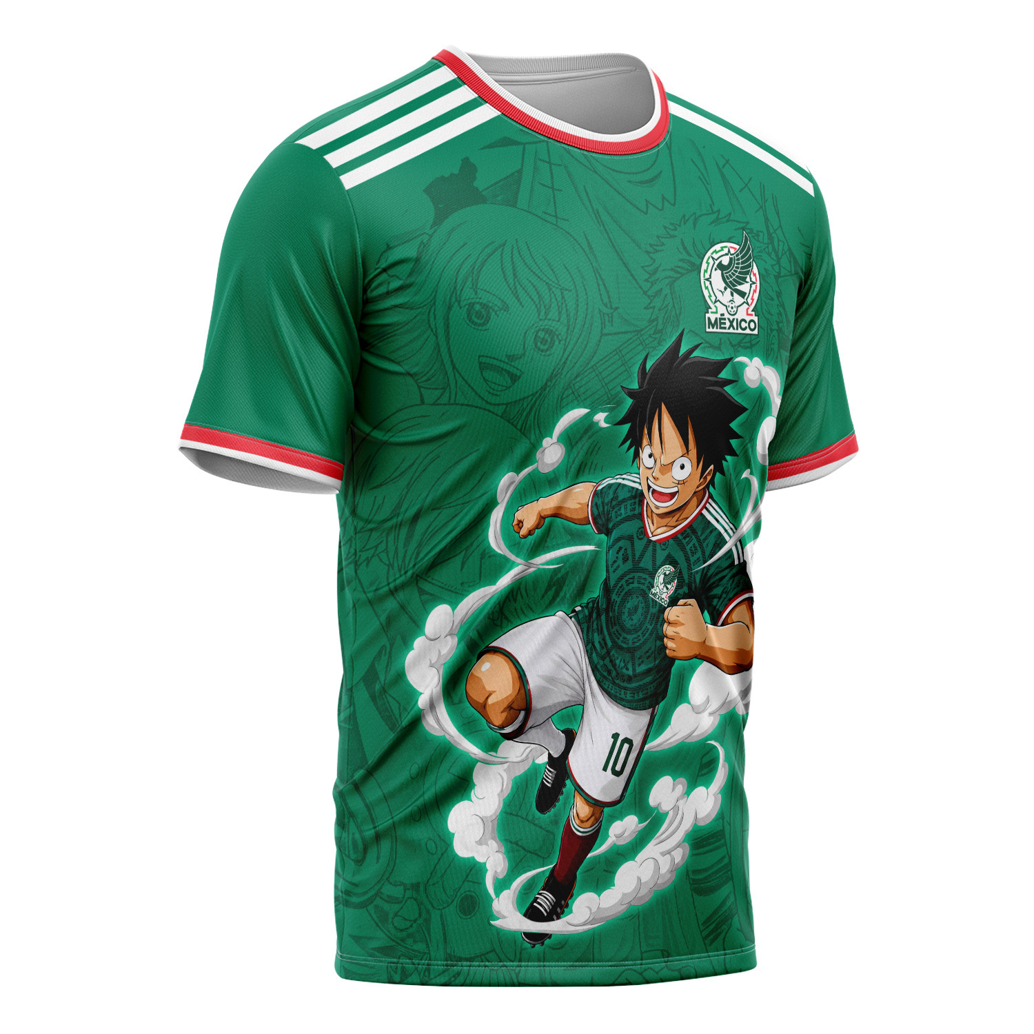 World Cup 2026 Mexico X OP Luffy Awakening Tango Smoke All Over Print Jersey – Jersey Teams