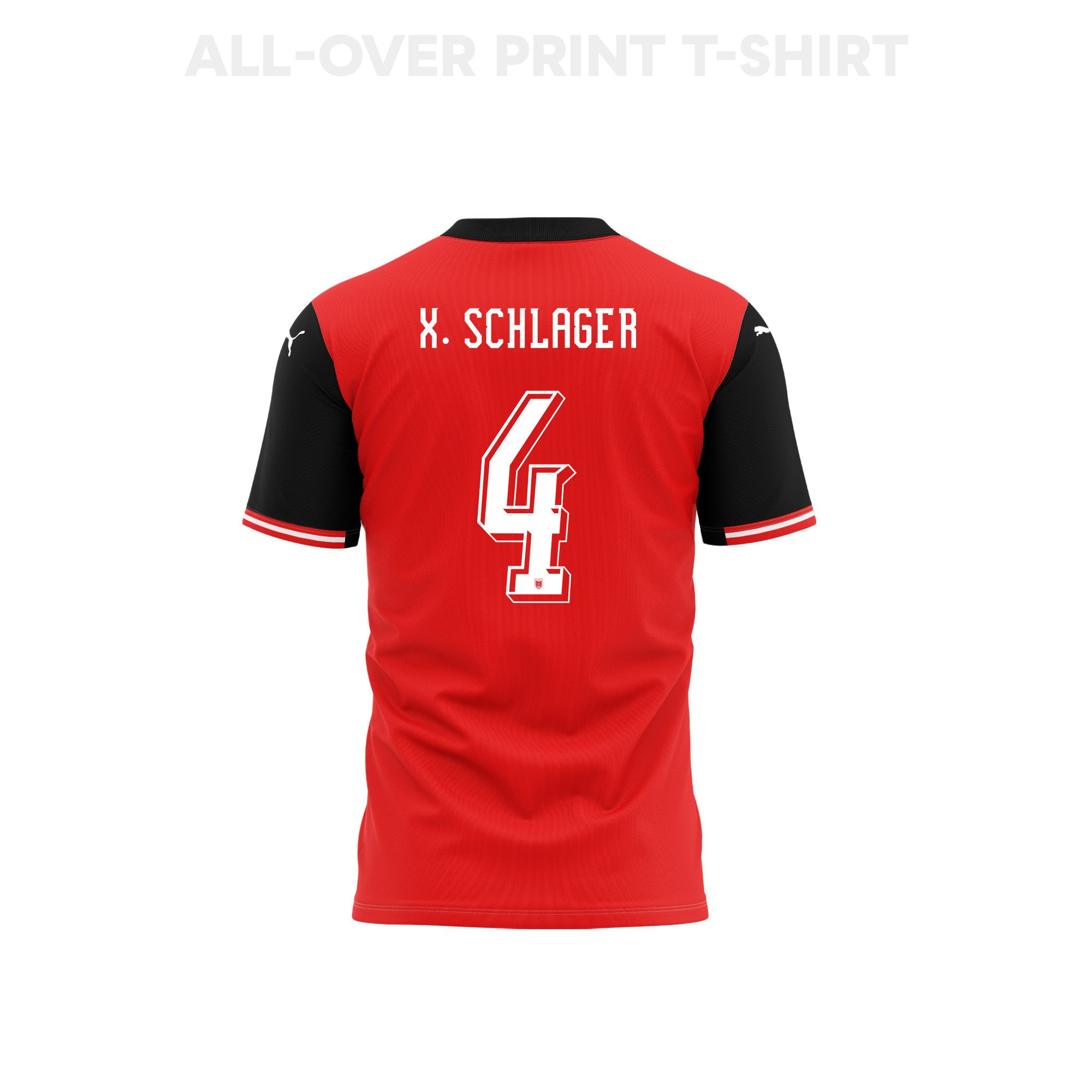 Xaver Schlager 4 Austria 2026 Home 3D T-Shirt Fully Printed – Unisex, Red - Jersey Teams