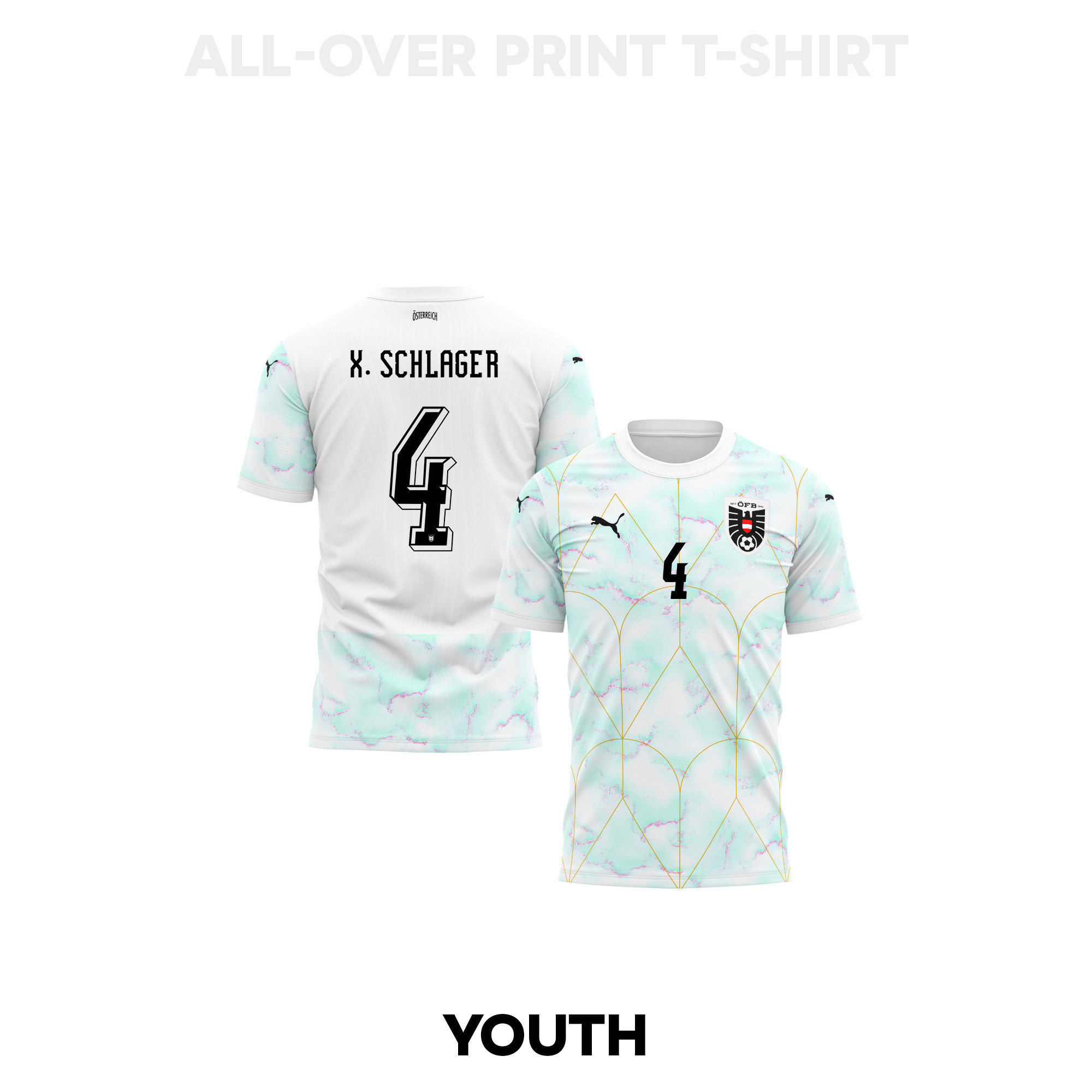 Xaver  Schlager 4 Youth Austria 2026 Away 3D T-shirt Fully Printed – White - Jersey Teams