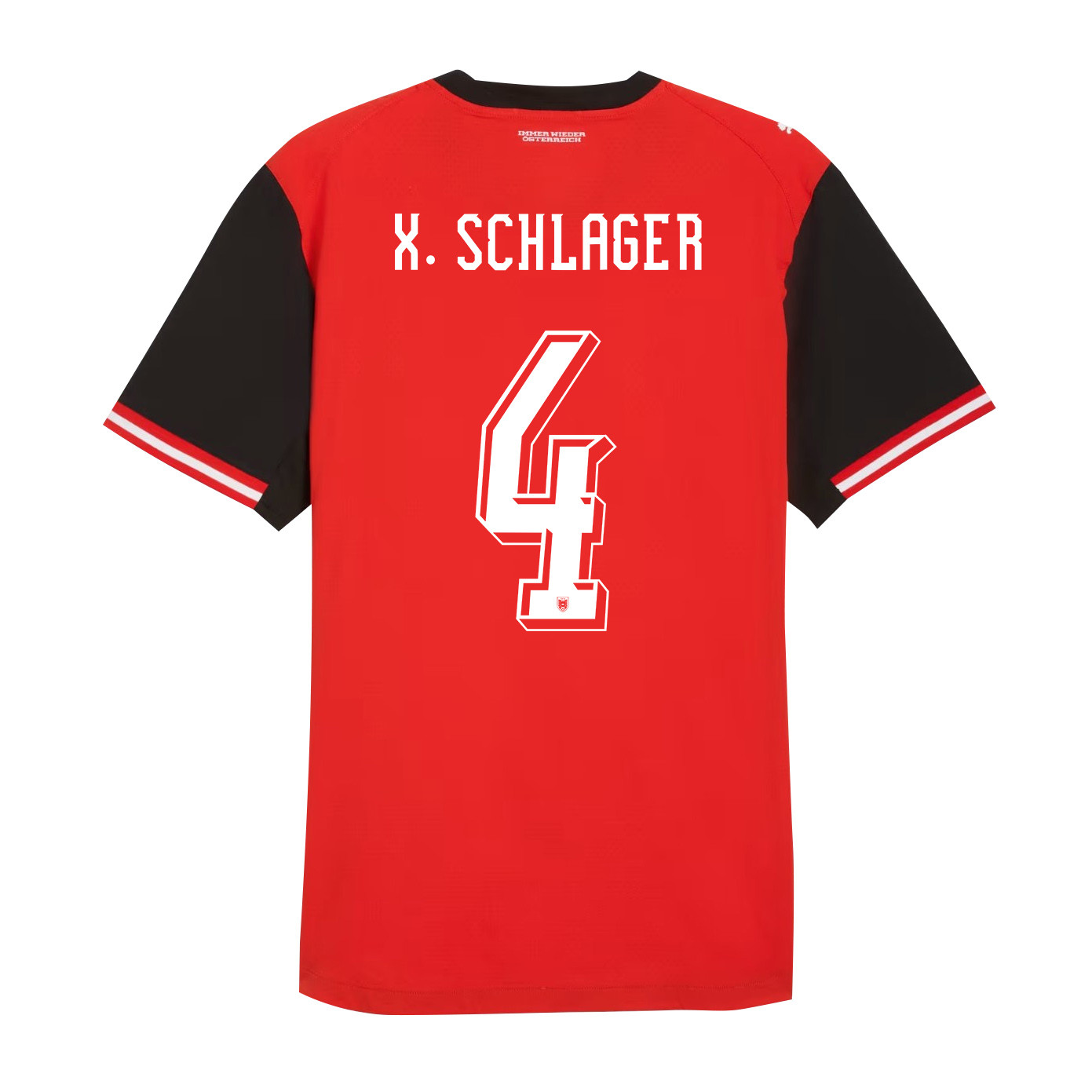 Xaver Schlager 4 Youth Austria National Team 2026 Home Jersey - Red - Jersey Teams