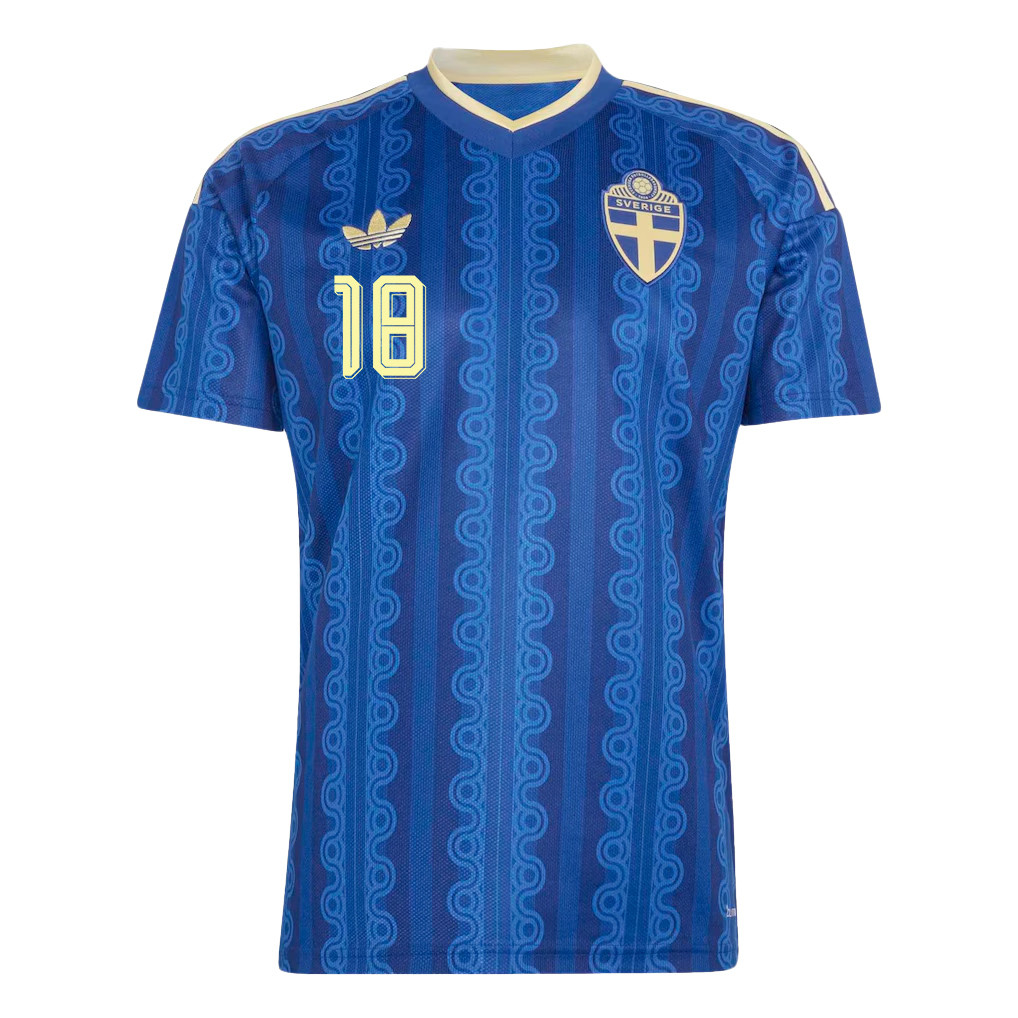 Yasin Ayari 18 Sweden National Team 2026 Away Jersey - Blue, Men - Jersey Teams