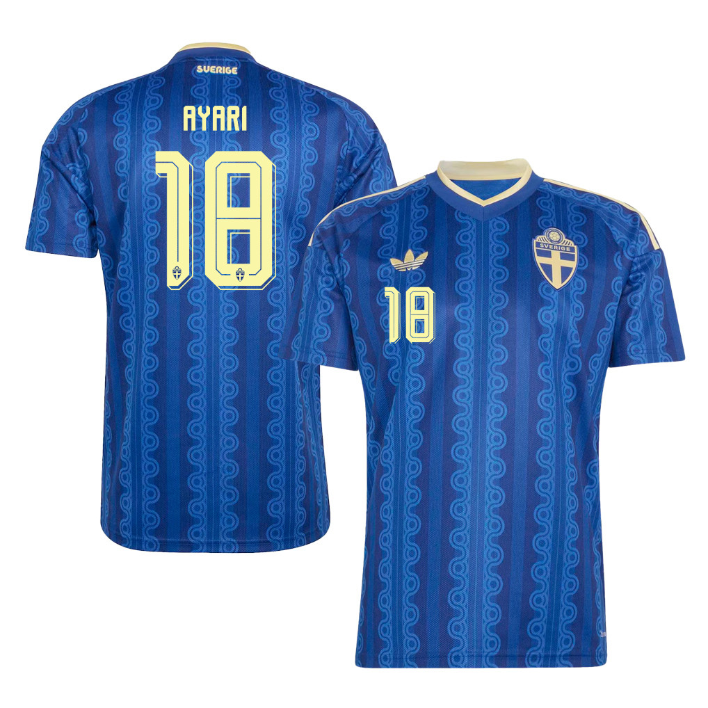 Yasin Ayari 18 Sweden National Team 2026 Away Jersey - Blue, Men - Jersey Teams