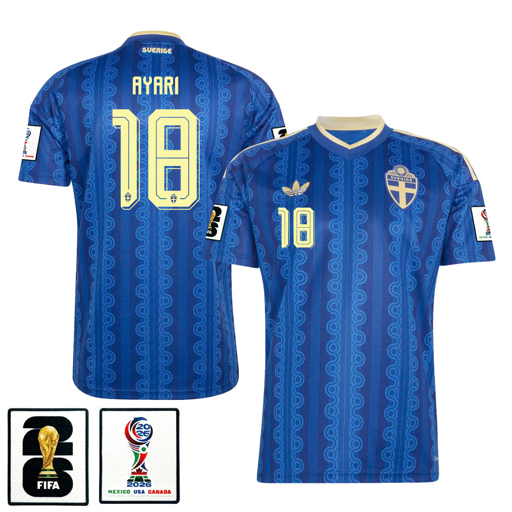 Yasin Ayari 18 Sweden National Team 2026 Away Jersey - Blue, Men - Jersey Teams