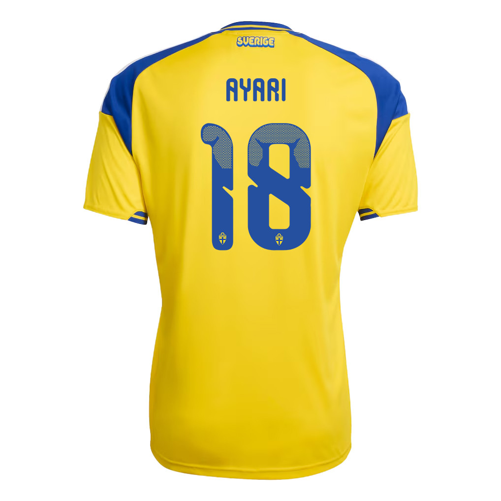 Yasin Ayari 18 Sweden National Team 2026 Home Jersey - Yellow, Men - Jersey Teams