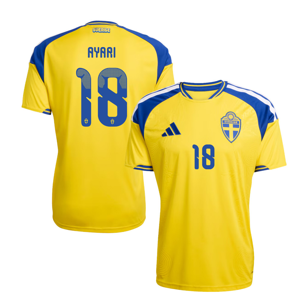 Yasin Ayari 18 Sweden National Team 2026 Home Jersey - Yellow, Men - Jersey Teams