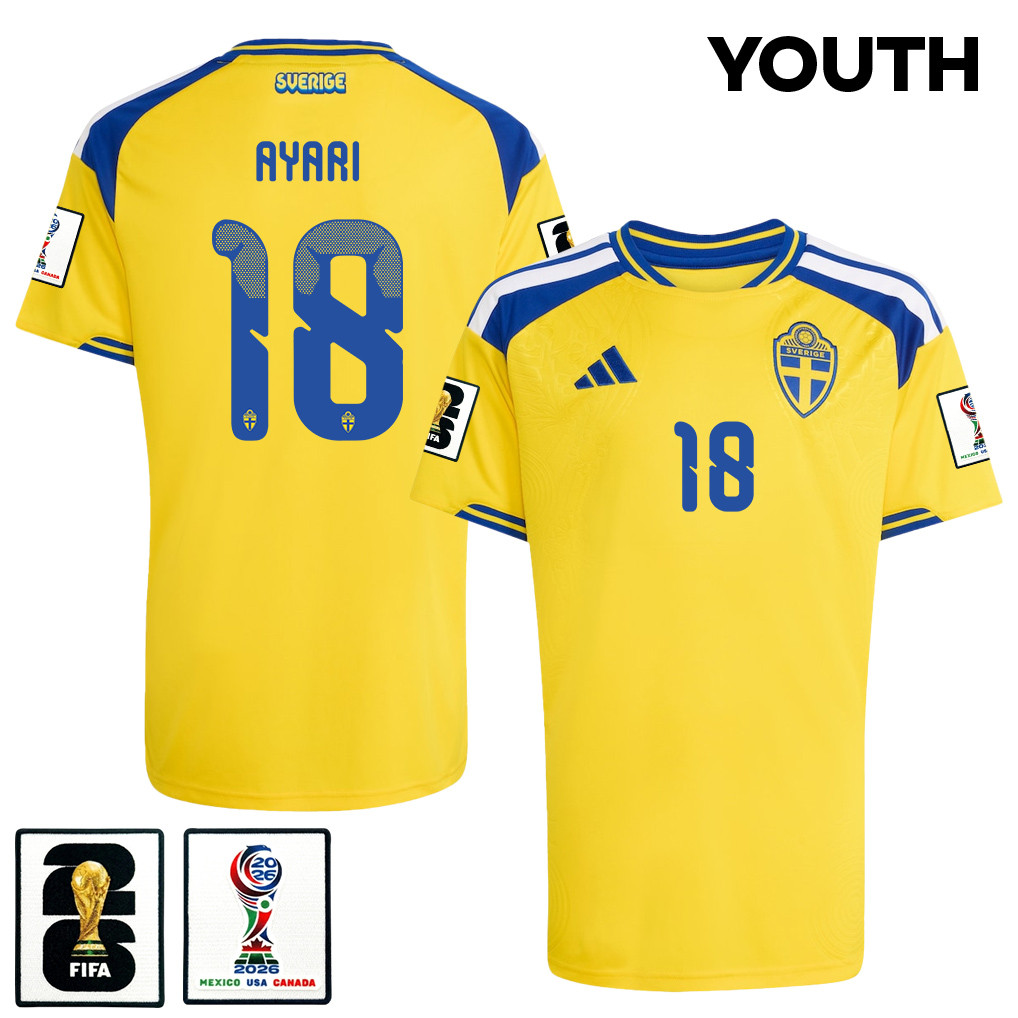 Yasin Ayari 18 Youth Sweden National Team 2026 Home Jersey - Yellow - Jersey Teams