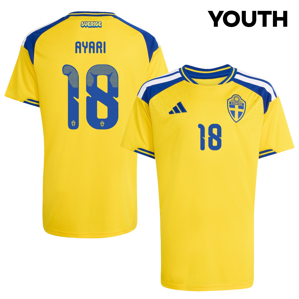 Yasin Ayari 18 Youth Sweden National Team 2026 Home Jersey - Yellow - Jersey Teams
