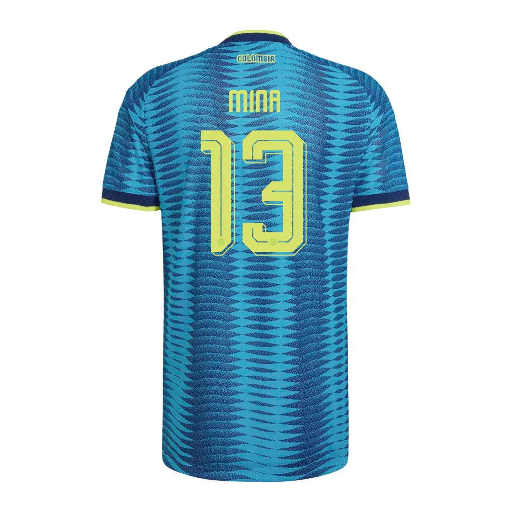 Yerry Mina 13 Colombia National Team 2026 x World Cup Patch Away Jersey - Turquoise, Men - Jersey Teams