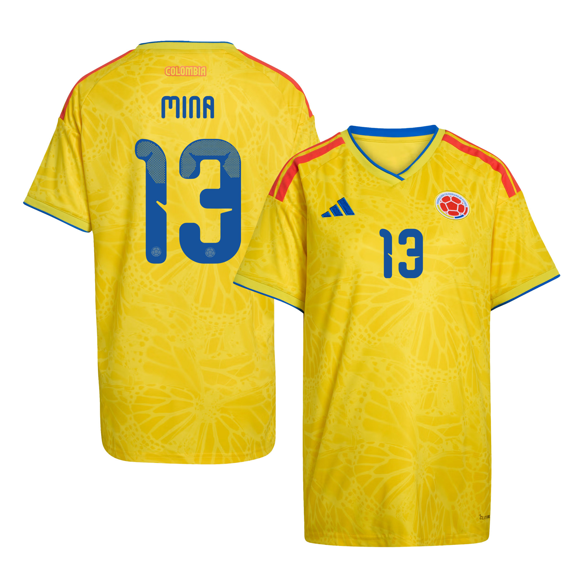 Yerry Mina 13 Women's Colombia National Team 2026 Home Jersey - Yellow - Jersey Teams
