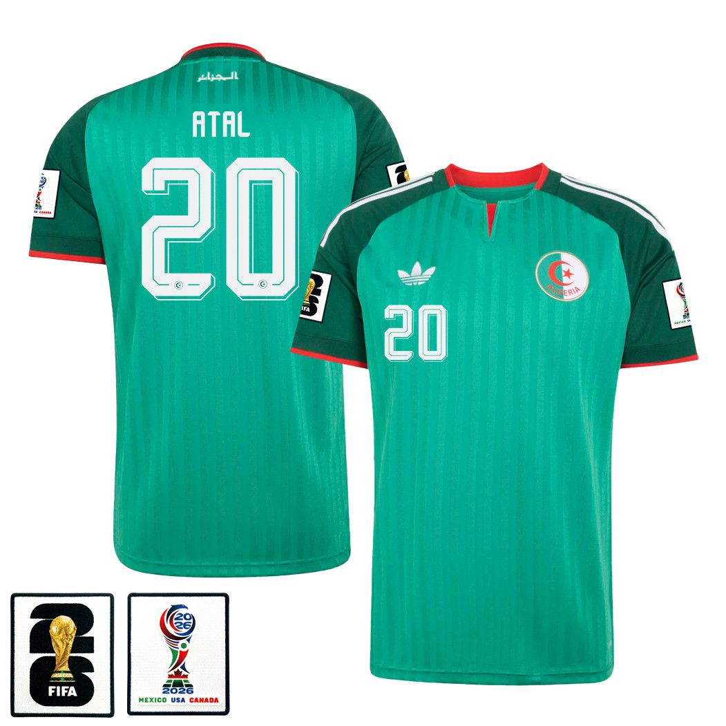 Youcef Atal 20 Algeria National Team 2026 Away Jersey - Green, Men - Jersey Teams