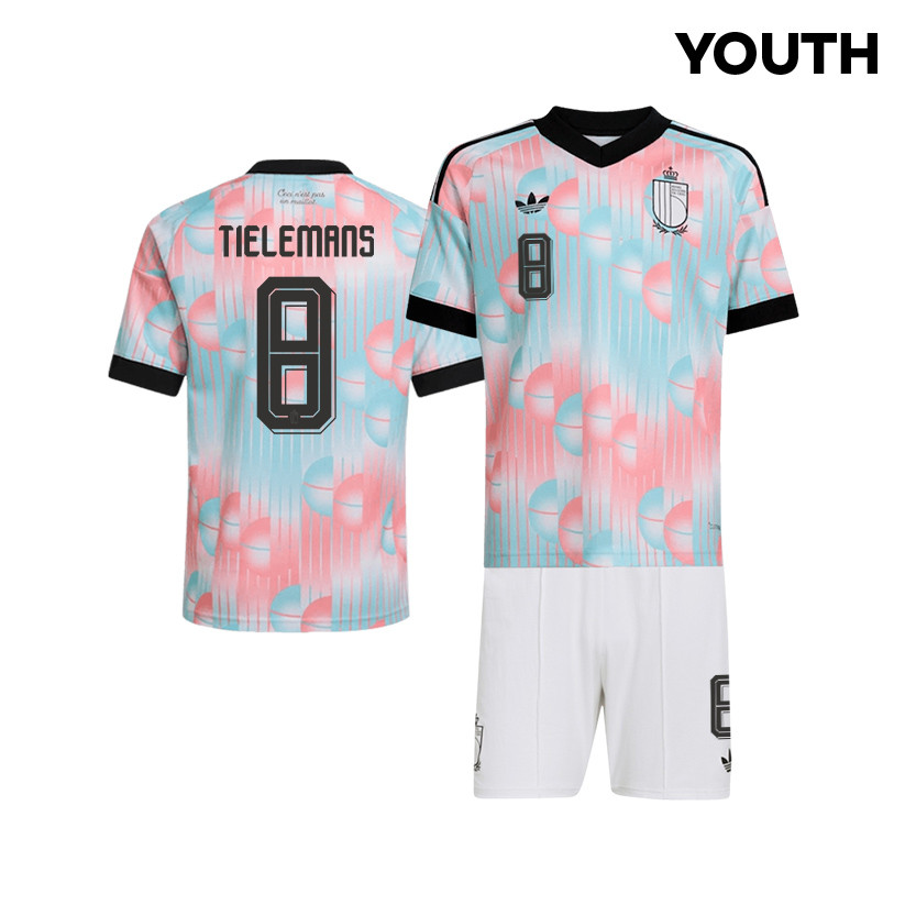 Youri Tielemans 8 Belgium 2026 YOUTH Away Jersey & Shorts Set - Light Blue - Jersey Teams