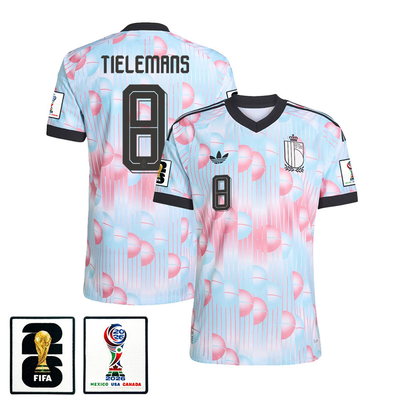 Youri Tielemans 8 Belgium National Team 2026 x World Cup Patch Away Jersey - Light Blue, Men - Jersey Teams