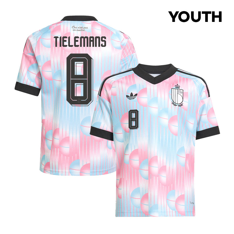 Youri Tielemans 8 Youth Belgium National Team 2026 Away Jersey - Light Blue - Jersey Teams