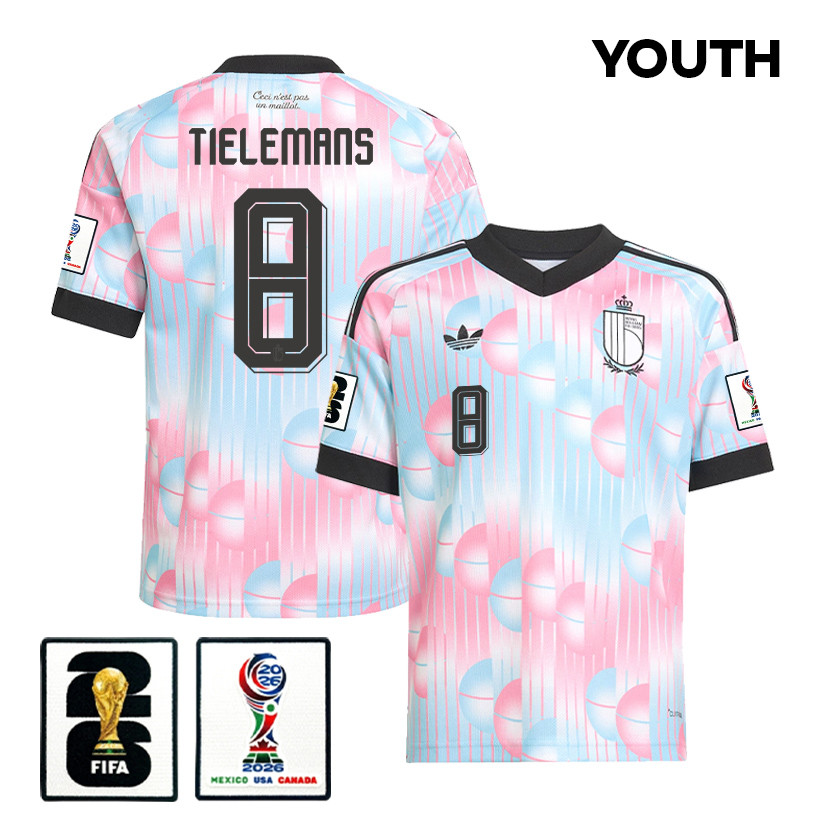 Youri Tielemans 8 Youth Belgium National Team 2026 Away Jersey – Light Blue – Jersey Teams